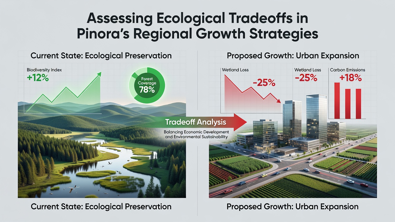 Analyzing Environmental Balances During Pinora's Regional Development Phases
