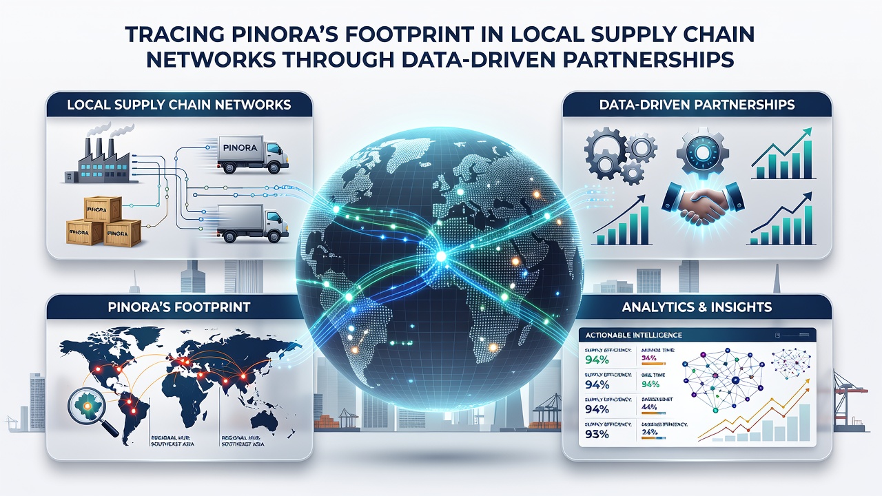 Detailed view of supply chain mapping dashboard used in Pinora partnerships